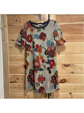 Women's LE LIS Gray Floral Mini Dress M